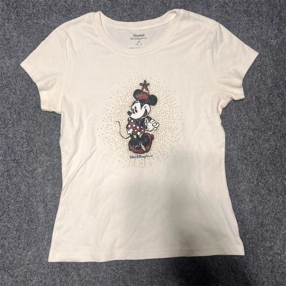 Disneyland Minnie Mouse Women's White T-Shirt Size Large Casual Spring - Picture 1 of 6